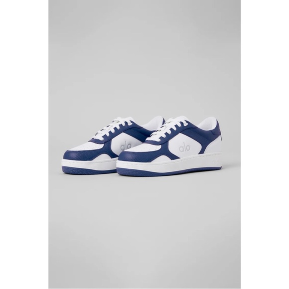 Unisex Alo Sneaker in Limited Edition Color, White w/ Navy - Picture 2 of 11